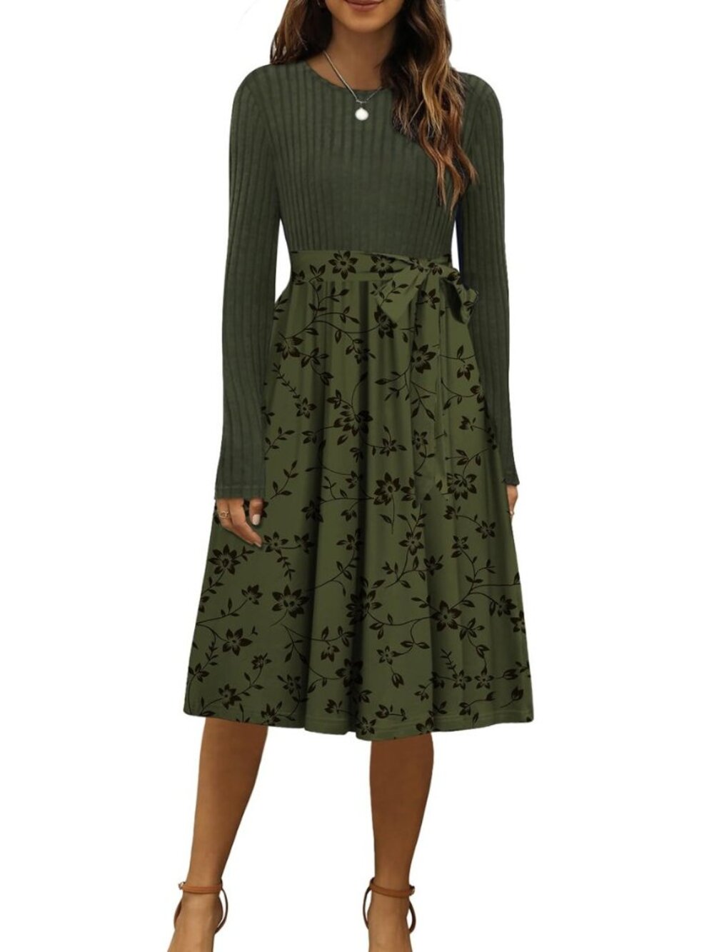Sweater Dresses for Women Fall Winter Long Sleeve Maxi Dress with Pockets